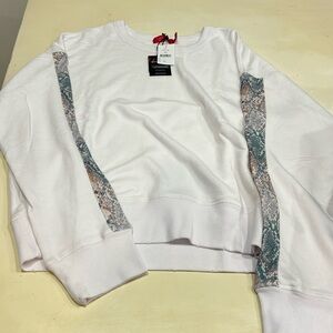 N:Philanthropy sweatshirt with snakeskin detail on arms